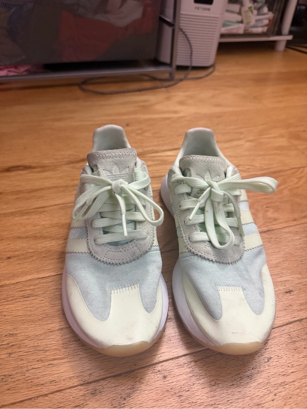 Women’s Adidas Mint Green Athletic Sneakers - Lightweight Comfort